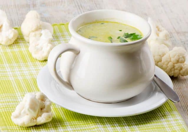 Cauliflower and Mozzarella Soup